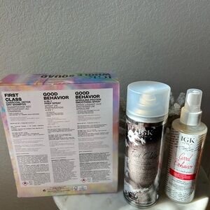 IGK Hair Heat Protectant Set -includes Full Size Prep Spray and Dry  Shampoo